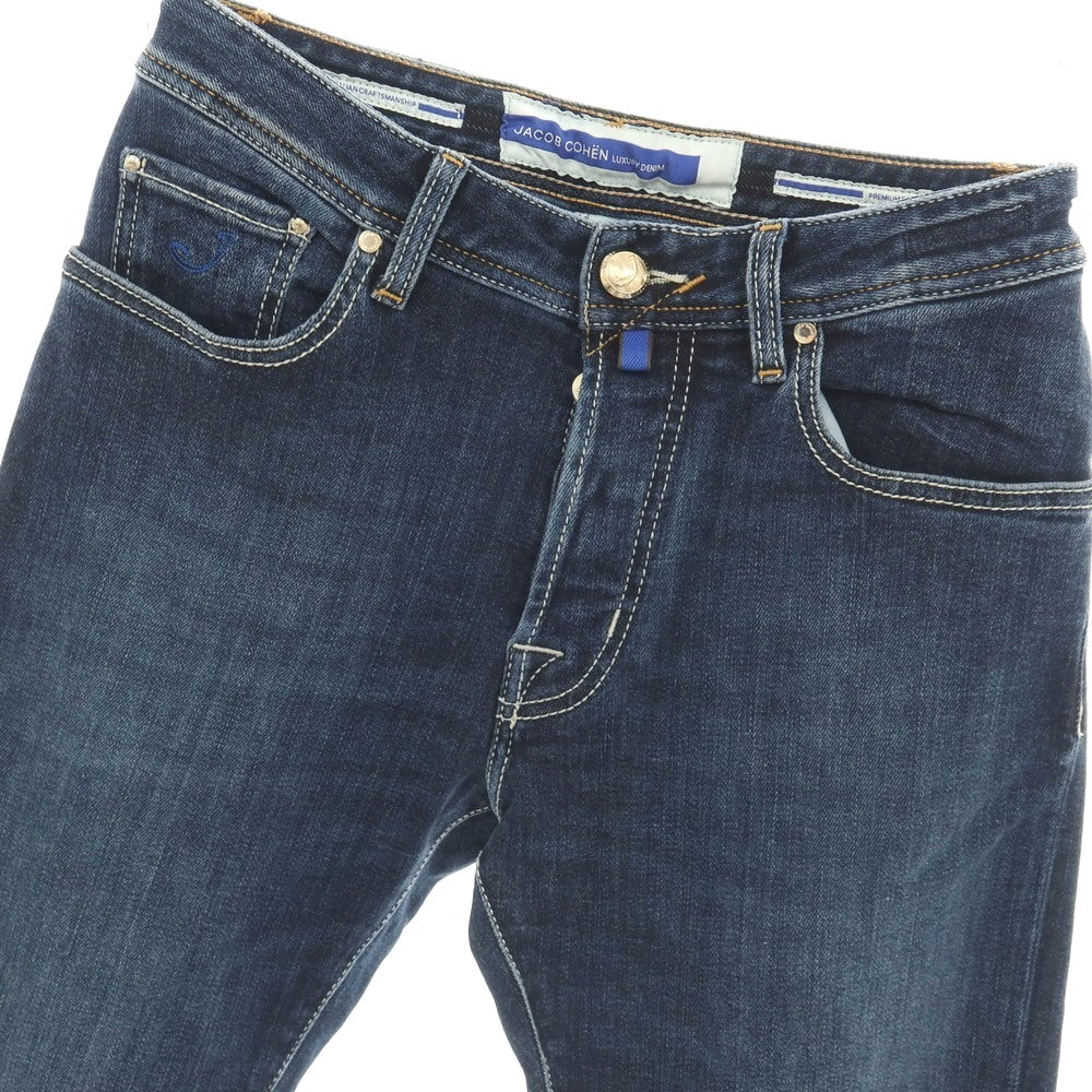 【中古】【未使用】ヤコブコーエン JACOB COHEN BARD ストレッチ コットンポリエスエル デニムパンツ ジーンズ ネイビー【サイズ28】【 状態ランクS 】【 メンズ 】