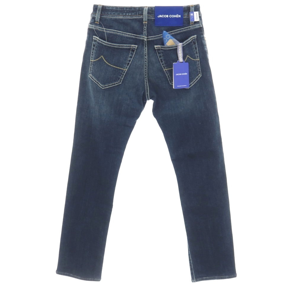 【中古】【未使用】ヤコブコーエン JACOB COHEN BARD ストレッチ コットンポリエスエル デニムパンツ ジーンズ ネイビー【サイズ28】【 状態ランクS 】【 メンズ 】