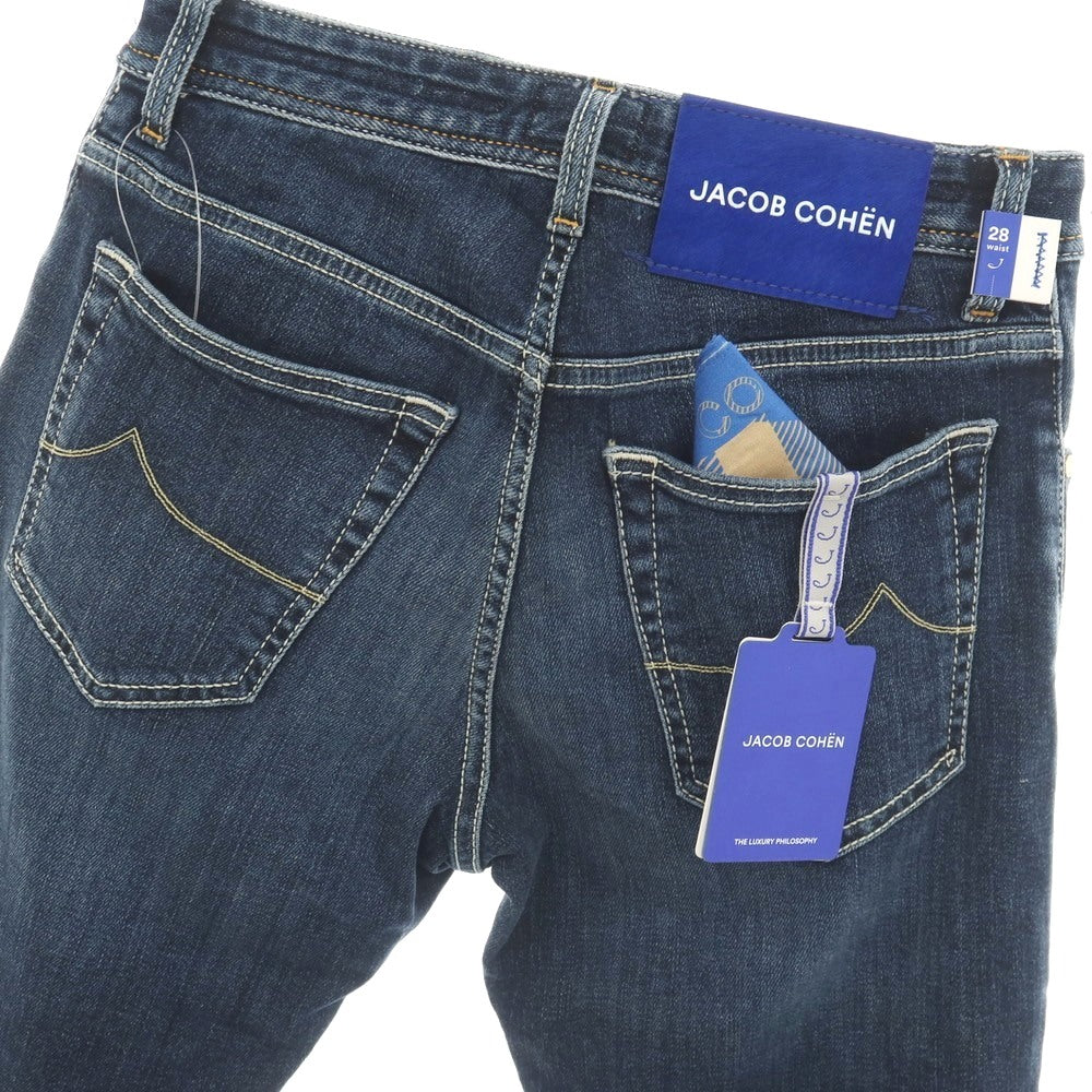 【中古】【未使用】ヤコブコーエン JACOB COHEN BARD ストレッチ コットンポリエスエル デニムパンツ ジーンズ ネイビー【サイズ28】【 状態ランクS 】【 メンズ 】