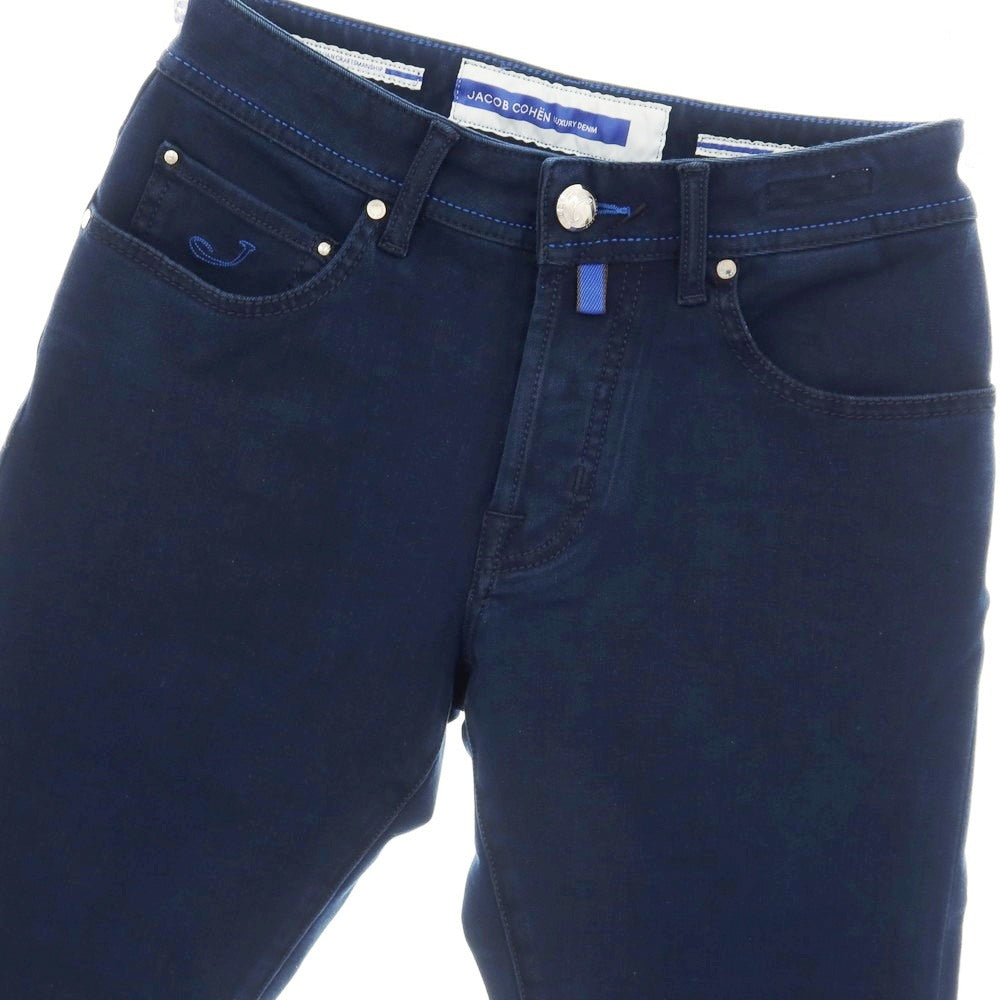 【中古】【未使用】ヤコブコーエン JACOB COHEN BARD ストレッチ コットンモダールポリエステル デニムパンツ ネイビー【サイズ28】【 状態ランクS 】【 メンズ 】