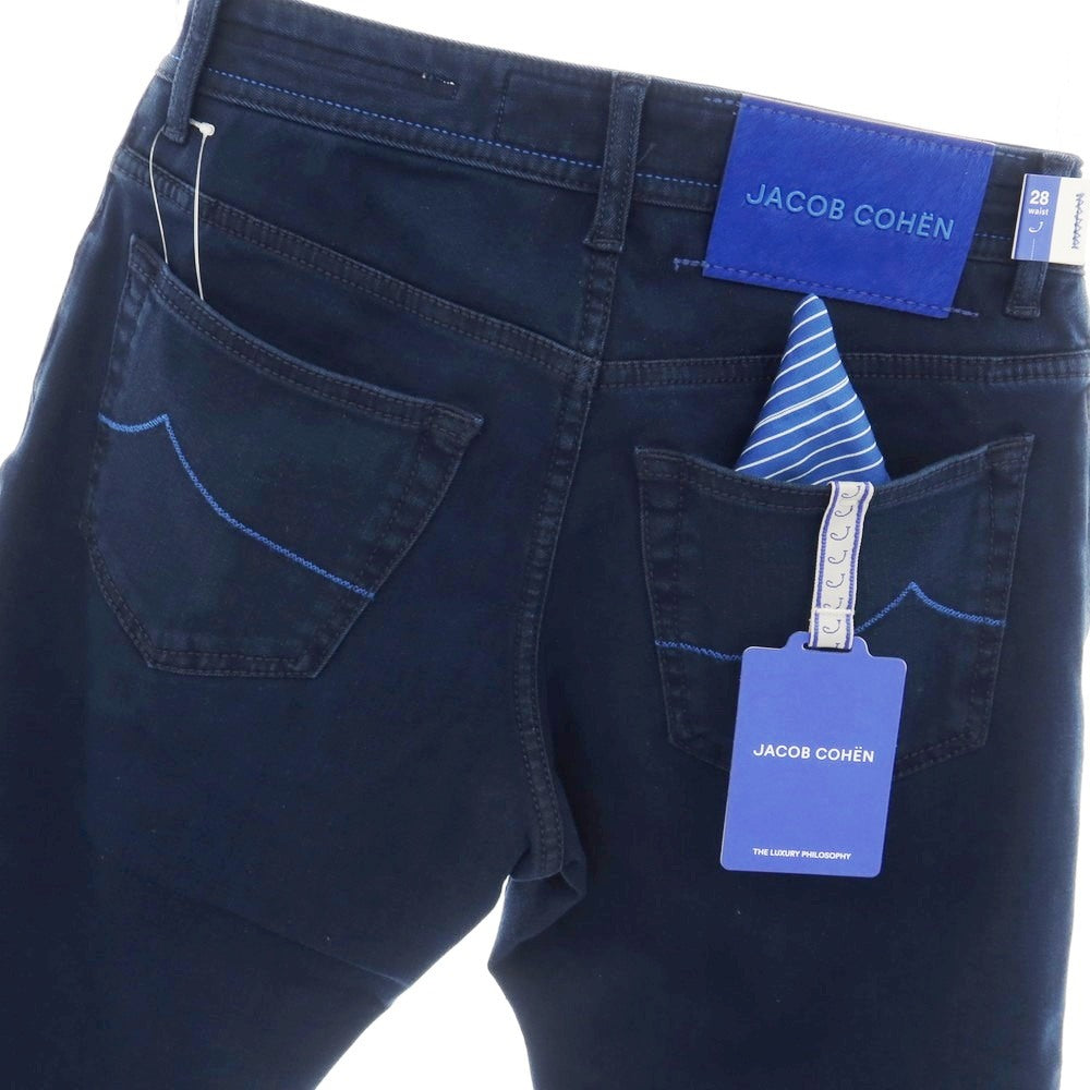 【中古】【未使用】ヤコブコーエン JACOB COHEN BARD ストレッチ コットンモダールポリエステル デニムパンツ ネイビー【サイズ28】【 状態ランクS 】【 メンズ 】