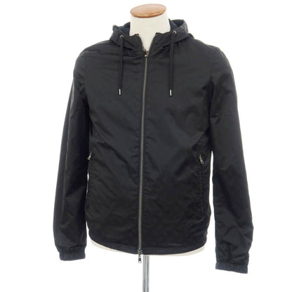 【中古】ヘルノ Herno リバーシブル モノグラム柄ジャカード＆ストレッチメッシュ フーデッドブルゾン ブラック【サイズ46】【 状態ランクA 】【 メンズ 】