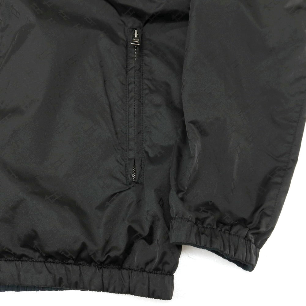 【中古】ヘルノ Herno リバーシブル モノグラム柄ジャカード＆ストレッチメッシュ フーデッドブルゾン ブラック【サイズ46】【 状態ランクA 】【 メンズ 】