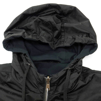 【中古】ヘルノ Herno リバーシブル モノグラム柄ジャカード＆ストレッチメッシュ フーデッドブルゾン ブラック【サイズ46】【 状態ランクA 】【 メンズ 】