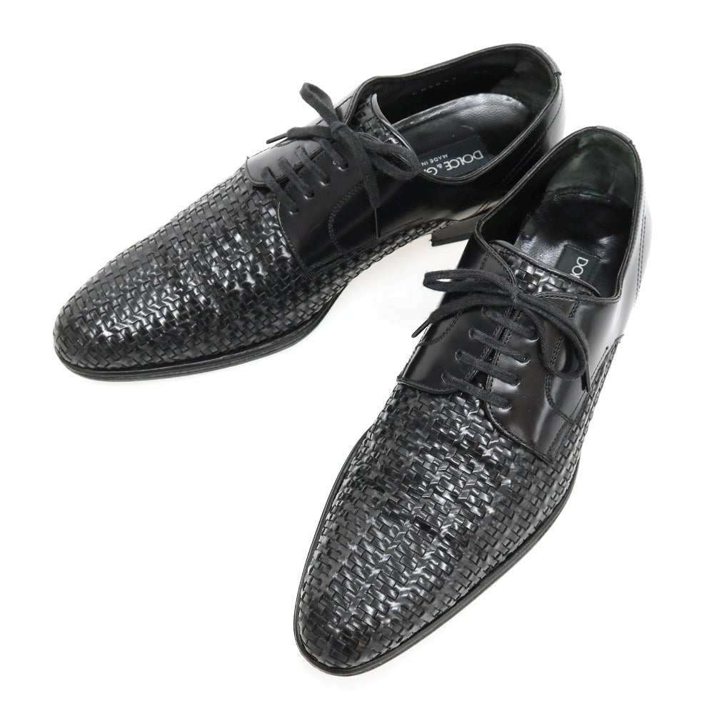 【中古】ドルチェアンドガッバーナ DOLCE&amp;GABBANA レザー ドレスシューズ ブラック【サイズ5.5】【 状態ランクB 】【 メンズ 】