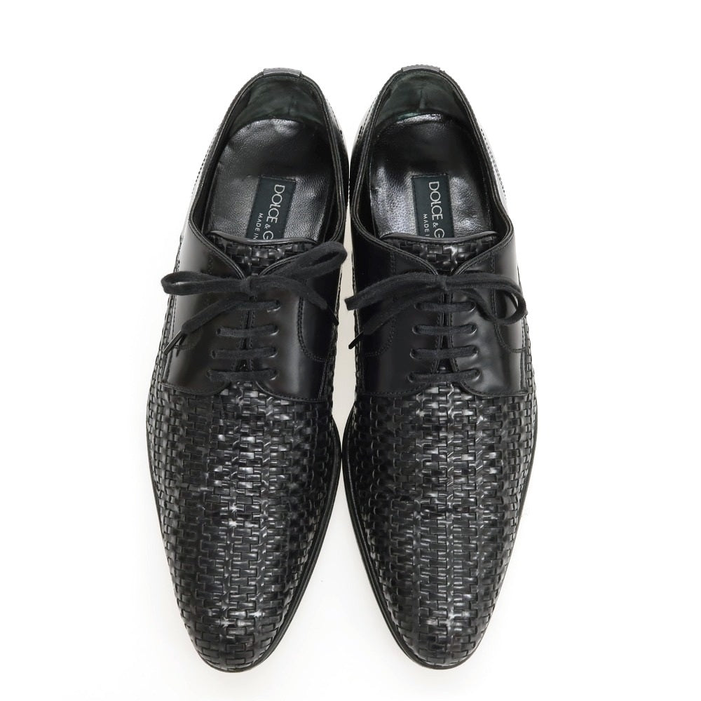 【中古】ドルチェアンドガッバーナ DOLCE&amp;GABBANA レザー ドレスシューズ ブラック【サイズ5.5】【 状態ランクB 】【 メンズ 】