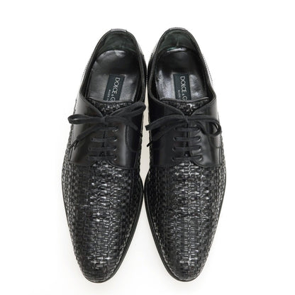 【中古】ドルチェアンドガッバーナ DOLCE&amp;GABBANA レザー ドレスシューズ ブラック【サイズ5.5】【 状態ランクB 】【 メンズ 】
