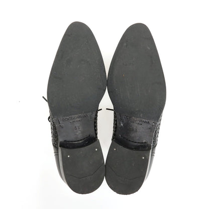【中古】ドルチェアンドガッバーナ DOLCE&amp;GABBANA レザー ドレスシューズ ブラック【サイズ5.5】【 状態ランクB 】【 メンズ 】