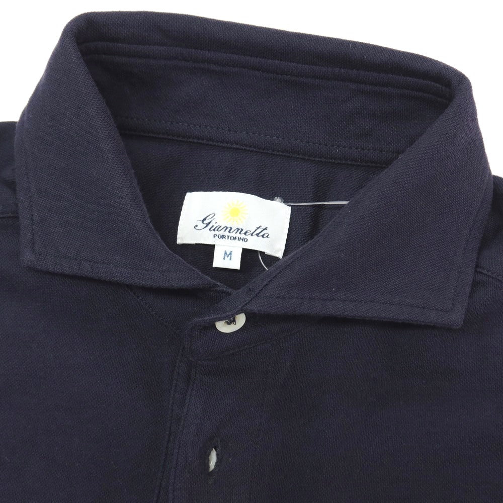 【中古】ジャンネット giannetto コットンポリウレタン 半袖ポロシャツ ダークネイビー【サイズM】【 状態ランクB 】【 メンズ 】