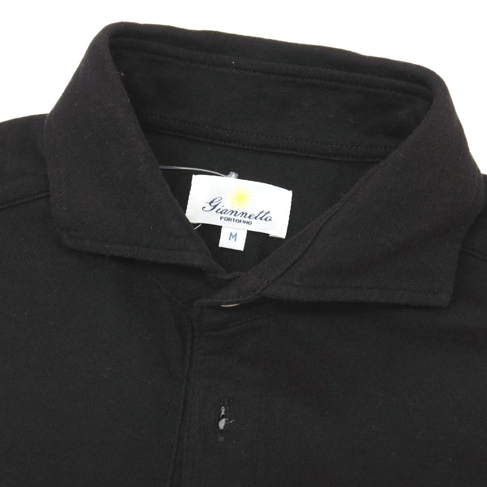 【中古】ジャンネット giannetto コットンポリウレタン 半袖ポロシャツ ブラック【サイズM】【 状態ランクB 】【 メンズ 】