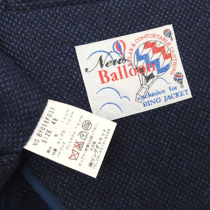【中古】リングヂャケット RING JACKET New Balloon ウール 3B テーラードジャケット ネイビー【サイズ48】【 状態ランクC 】【 メンズ 】