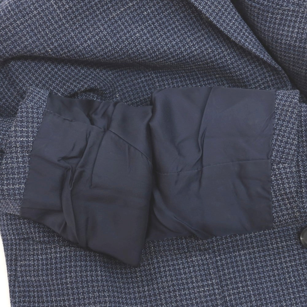 【中古】リングヂャケット RING JACKET ウールシルクリネン 3B テーラードジャケット ネイビーxホワイト【サイズ50】【 状態ランクC 】【 メンズ 】