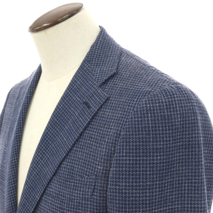 【中古】リングヂャケット RING JACKET ウールシルクリネン 3B テーラードジャケット ネイビーxホワイト【サイズ50】【 状態ランクC 】【 メンズ 】