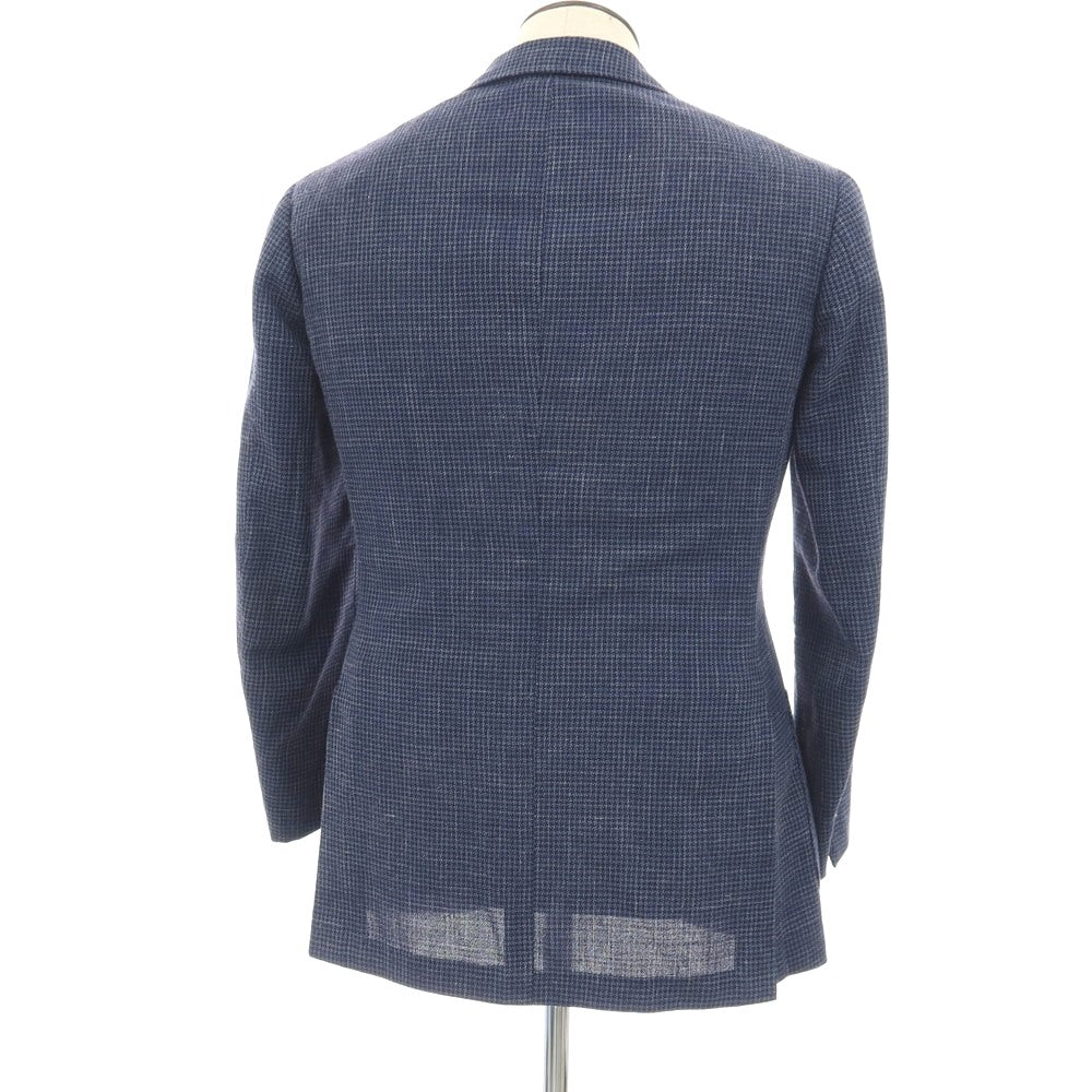 【中古】リングヂャケット RING JACKET ウールシルクリネン 3B テーラードジャケット ネイビーxホワイト【サイズ50】【 状態ランクC 】【 メンズ 】
