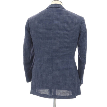 【中古】リングヂャケット RING JACKET ウールシルクリネン 3B テーラードジャケット ネイビーxホワイト【サイズ50】【 状態ランクC 】【 メンズ 】