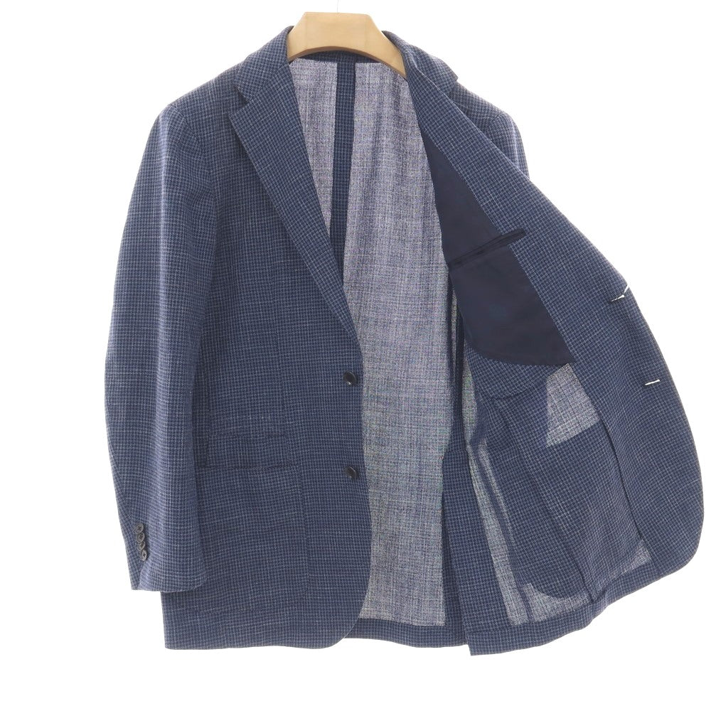 【中古】リングヂャケット RING JACKET ウールシルクリネン 3B テーラードジャケット ネイビーxホワイト【サイズ50】【 状態ランクC 】【 メンズ 】