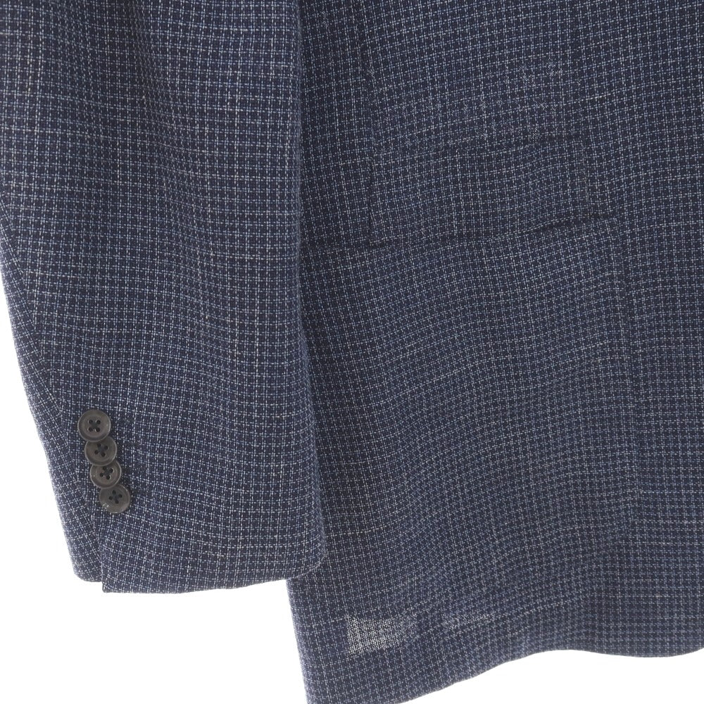 【中古】リングヂャケット RING JACKET ウールシルクリネン 3B テーラードジャケット ネイビーxホワイト【サイズ50】【 状態ランクC 】【 メンズ 】