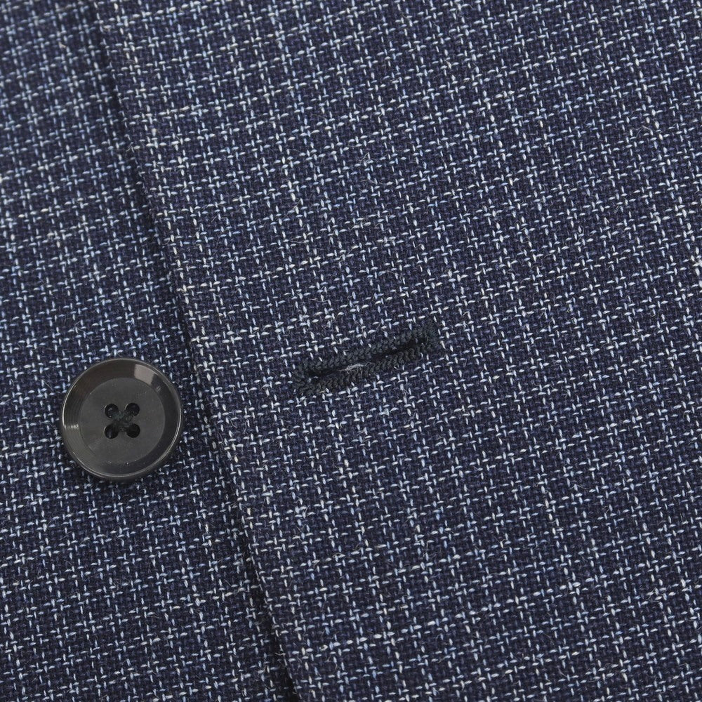 【中古】リングヂャケット RING JACKET ウールシルクリネン 3B テーラードジャケット ネイビーxホワイト【サイズ50】【 状態ランクC 】【 メンズ 】