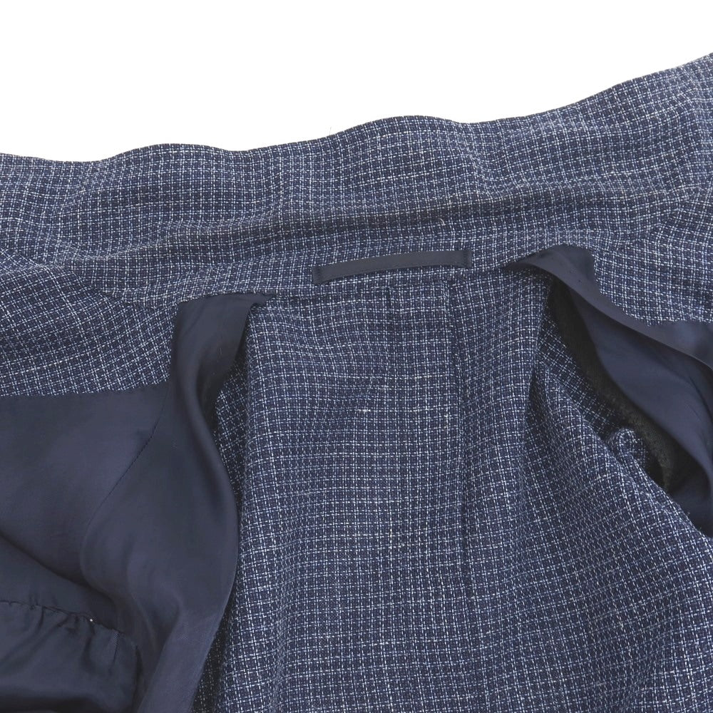 【中古】リングヂャケット RING JACKET ウールシルクリネン 3B テーラードジャケット ネイビーxホワイト【サイズ50】【 状態ランクC 】【 メンズ 】