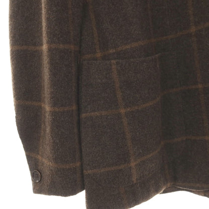【中古】リングヂャケット RING JACKET ウールアルパカ ウィンドウペーンチェック 3B テーラードジャケット ダークブラウンxブラウン【サイズ48】【 状態ランクC 】【 メンズ 】