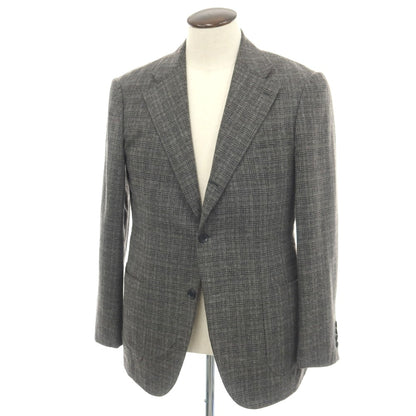 【中古】リングヂャケット RING JACKET BARNEYS NEW YORK別注 ウールナイロン チェック 3B テーラードジャケット グレー【サイズ50】【 状態ランクC 】【 メンズ 】