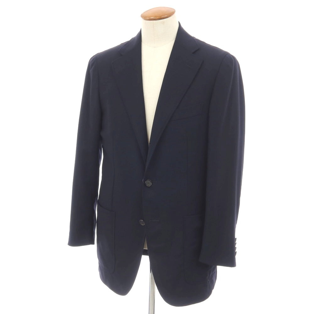 【中古】ラファエル カルーゾ CARUSO Raffaele Caruso ANGELO MARINO NAPOLI別注 ウール 3B テーラードジャケット ネイビー【サイズ48】【 状態ランクC 】【 メンズ 】