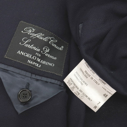 【中古】ラファエル カルーゾ CARUSO Raffaele Caruso ANGELO MARINO NAPOLI別注 ウール 3B テーラードジャケット ネイビー【サイズ48】【 状態ランクC 】【 メンズ 】