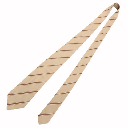 【中古】タイユアタイ TIE YOUR TIE シルク ストライプ柄ネクタイ ベージュxブラウン【 状態ランクB 】【 メンズ 】