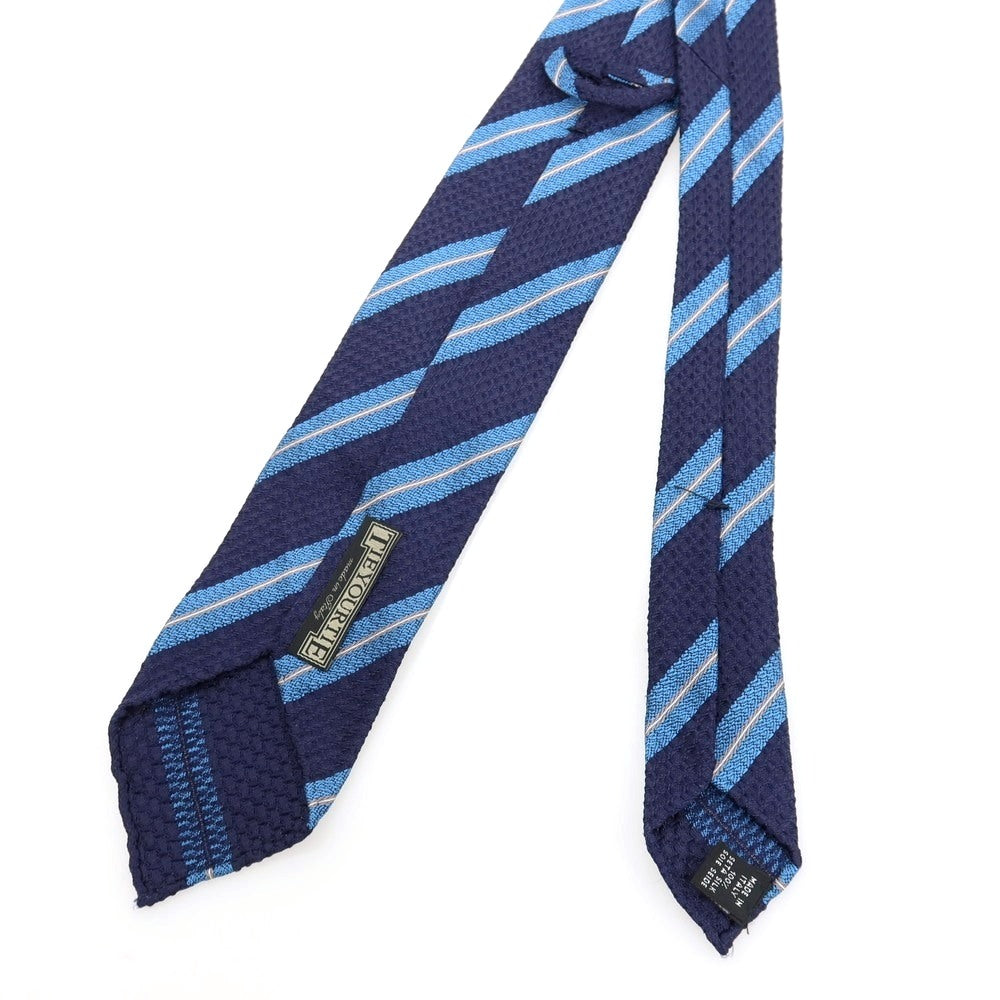 【中古】タイユアタイ TIE YOUR TIE シルク ストライプ柄ネクタイ ネイビーxブルー【 状態ランクB 】【 メンズ 】