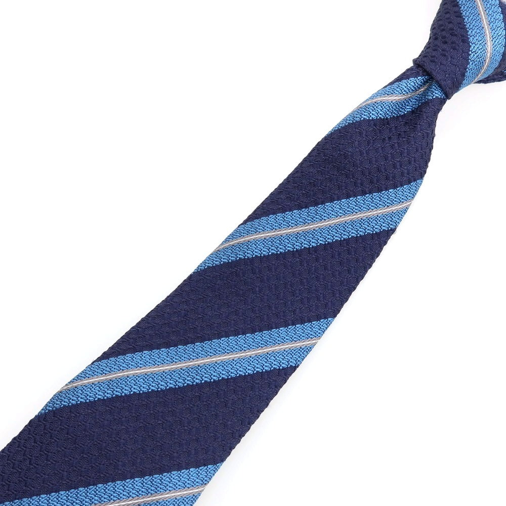 【中古】タイユアタイ TIE YOUR TIE シルク ストライプ柄ネクタイ ネイビーxブルー【 状態ランクB 】【 メンズ 】