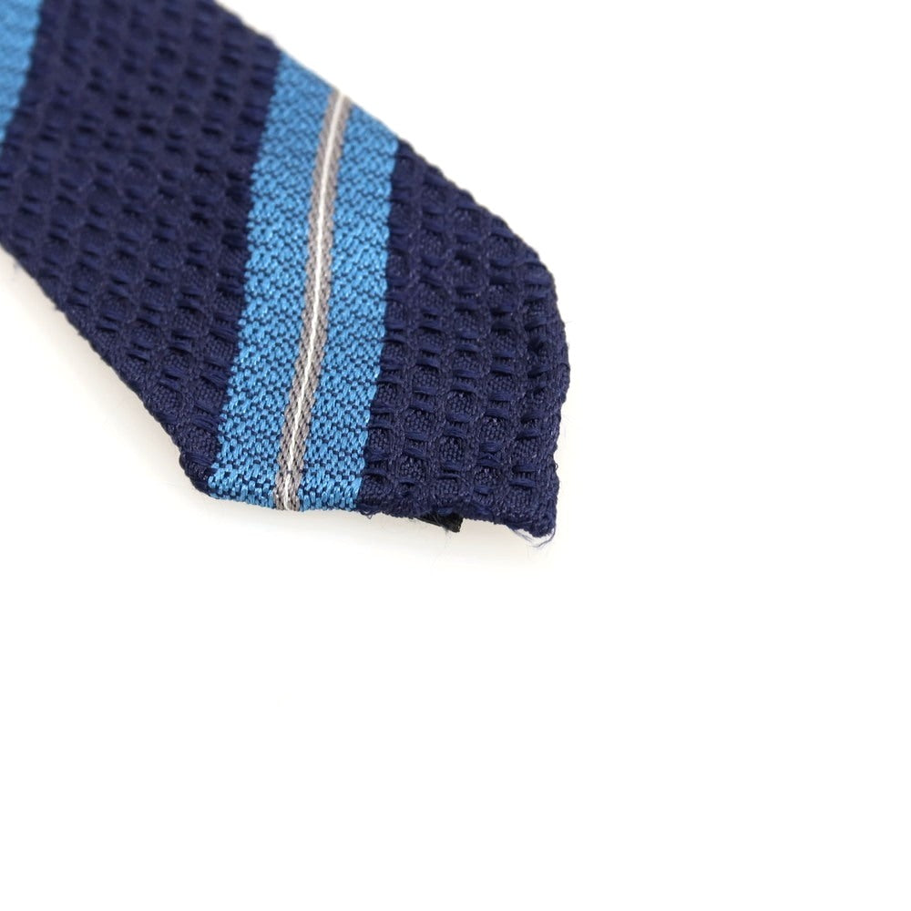 【中古】タイユアタイ TIE YOUR TIE シルク ストライプ柄ネクタイ ネイビーxブルー【 状態ランクB 】【 メンズ 】