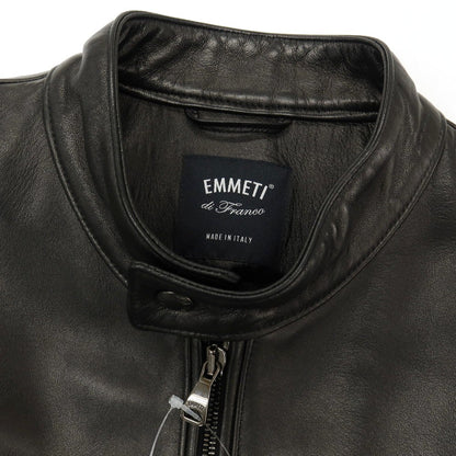 【中古】エンメティ EMMETI JURI LUX ラムスキン レザー シングル ライダースジャケット ブラック【サイズ48】【 状態ランクB 】【 メンズ 】