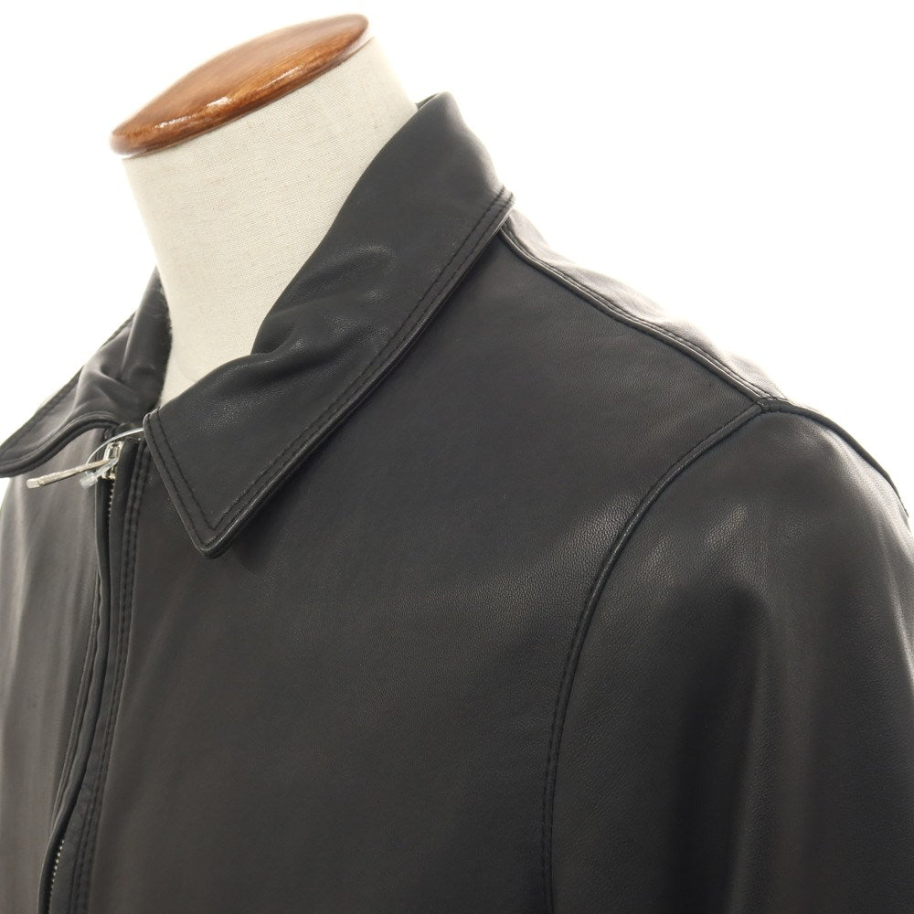 【中古】デラン Delan レザー 襟付き シングル ライダースジャケット ブラック【サイズ48】【 状態ランクC 】【 メンズ 】