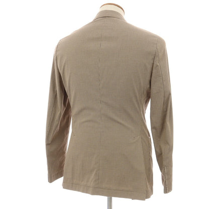【中古】【未使用】サルトリア ラトーレ SARTORIA LATORRE DECO コットンポリウレタン チェック 2B テーラードジャケット ベージュxブラウン【サイズ46 Drop8R】【 状態ランクS 】【 メンズ 】