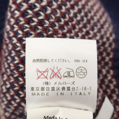 【中古】エディションズ エムアール EDITIONS M.R アルパカナイロン クルーネック プルオーバーニット ネイビーxボルドー【サイズXS】【 状態ランクB 】【 メンズ 】