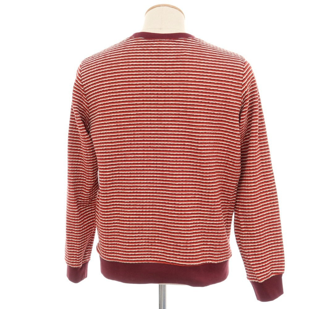 【中古】エディションズ エムアール EDITIONS M.R コットン ボーダー クルーネック 長袖Ｔシャツ レッドxボルドー【サイズXS】【 状態ランクB 】【 メンズ 】