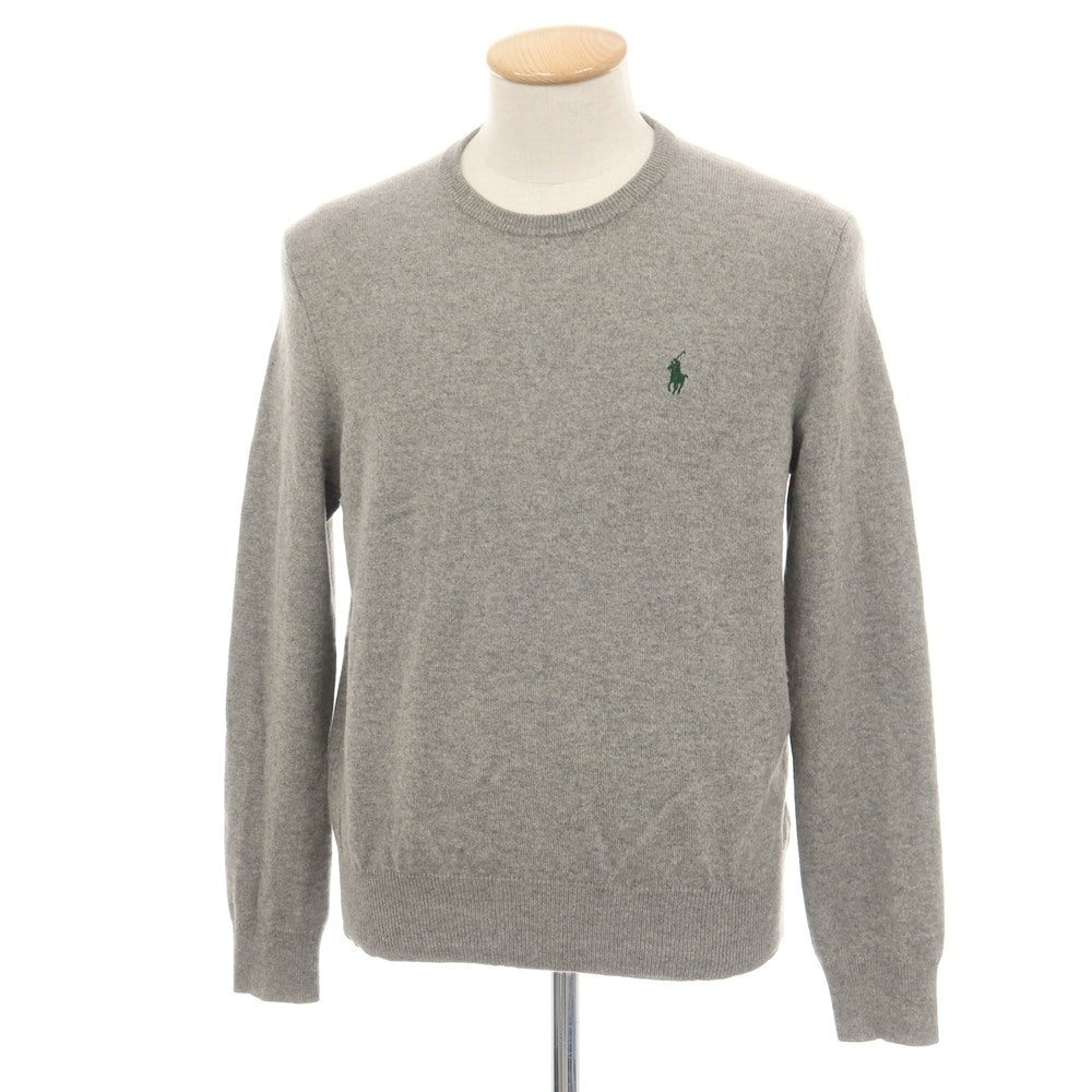 【中古】ポロ ラルフローレン Polo Ralph Lauren ウール クルーネック プルオーバーニット グレー【サイズS】【 状態ランクB 】【 メンズ 】