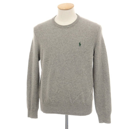 【中古】ポロ ラルフローレン Polo Ralph Lauren ウール クルーネック プルオーバーニット グレー【サイズS】【 状態ランクB 】【 メンズ 】