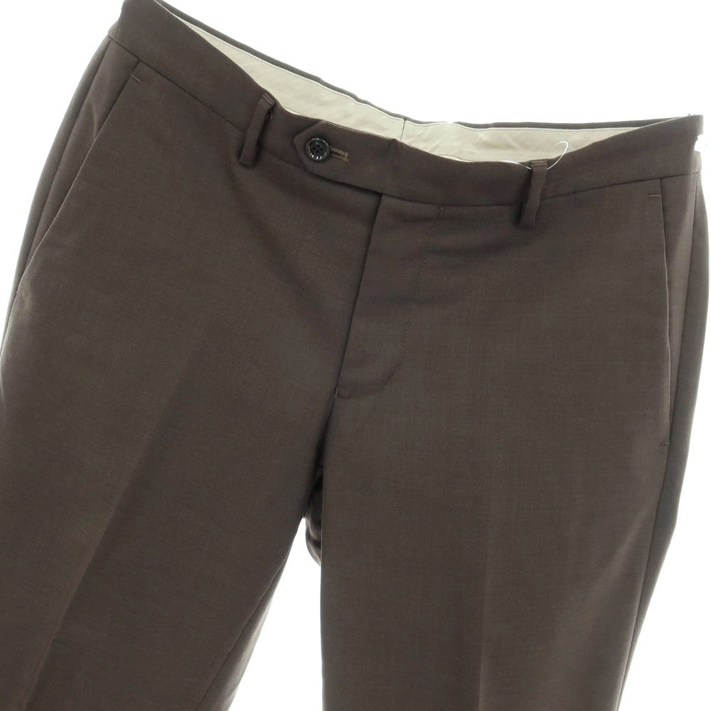 【中古】グリーンレーベルリラクシング green label relaxing ウールポリエステル ドレススラックスパンツ ダークアッシュブラウン系【サイズM】【 状態ランクB 】【 メンズ 】