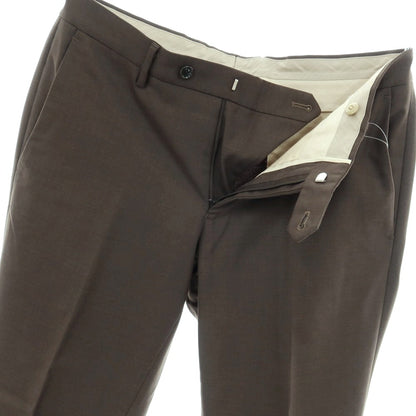 【中古】グリーンレーベルリラクシング green label relaxing ウールポリエステル ドレススラックスパンツ ダークアッシュブラウン系【サイズM】【 状態ランクB 】【 メンズ 】