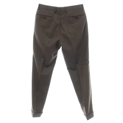 【中古】グリーンレーベルリラクシング green label relaxing ウールポリエステル ドレススラックスパンツ ダークアッシュブラウン系【サイズM】【 状態ランクB 】【 メンズ 】