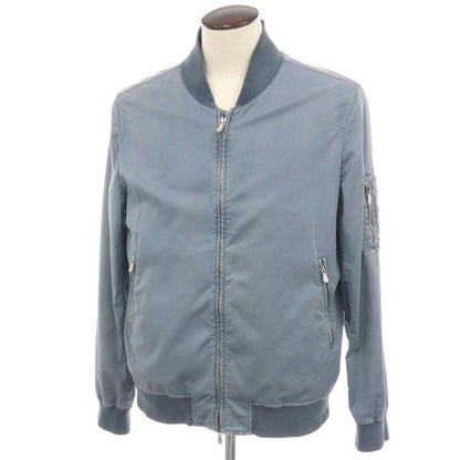 【中古】ブルネロクチネリ Brunello Cucinelli ストレッチ ツイルコットン ボンバージャケット ブルゾン グレイッシュブルー【サイズ50】【 状態ランクD 】【 メンズ 】