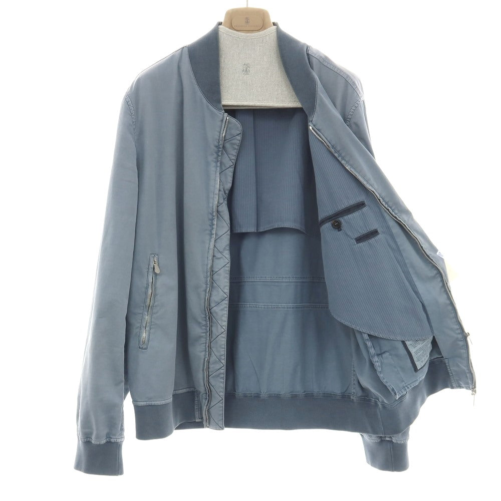 【中古】ブルネロクチネリ Brunello Cucinelli ストレッチ ツイルコットン ボンバージャケット ブルゾン グレイッシュブルー【サイズ50】【 状態ランクD 】【 メンズ 】