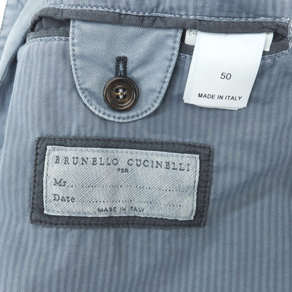 【中古】ブルネロクチネリ Brunello Cucinelli ストレッチ ツイルコットン ボンバージャケット ブルゾン グレイッシュブルー【サイズ50】【 状態ランクD 】【 メンズ 】