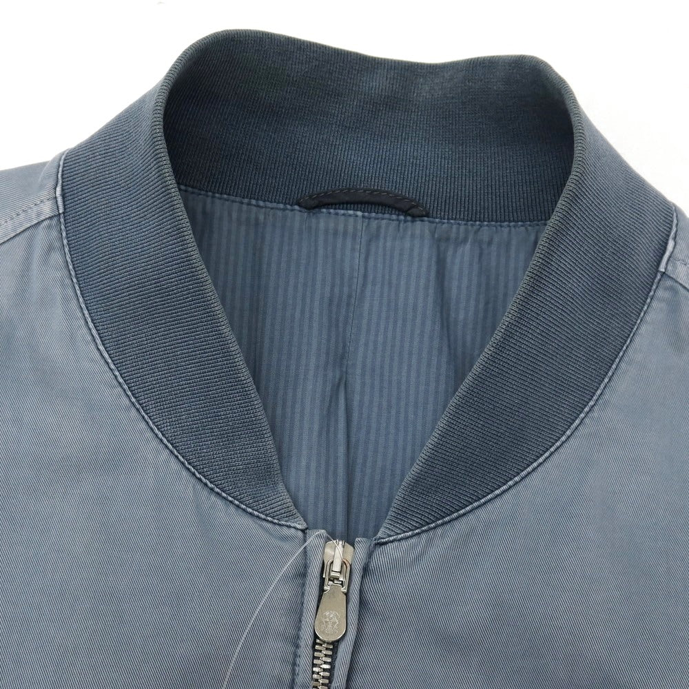 【中古】ブルネロクチネリ Brunello Cucinelli ストレッチ ツイルコットン ボンバージャケット ブルゾン グレイッシュブルー【サイズ50】【 状態ランクD 】【 メンズ 】
