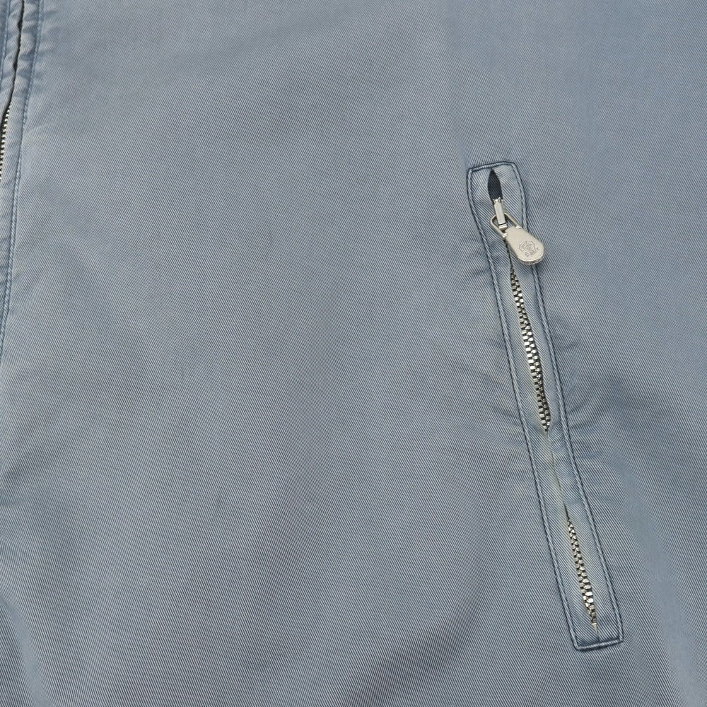 【中古】ブルネロクチネリ Brunello Cucinelli ストレッチ ツイルコットン ボンバージャケット ブルゾン グレイッシュブルー【サイズ50】【 状態ランクD 】【 メンズ 】