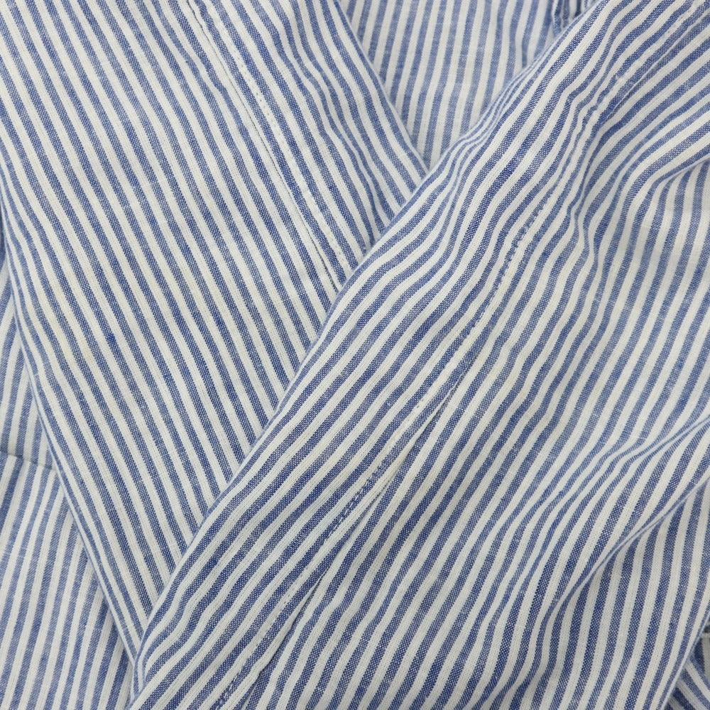 【中古】ラルディーニ LARDINI リネンコットン ストライプ 2B カジュアルジャケット ブルーxホワイト【サイズXL】【 状態ランクD 】【 メンズ 】