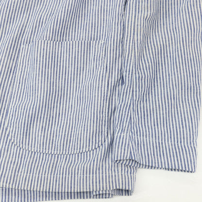 【中古】ラルディーニ LARDINI リネンコットン ストライプ 2B カジュアルジャケット ブルーxホワイト【サイズXL】【 状態ランクD 】【 メンズ 】