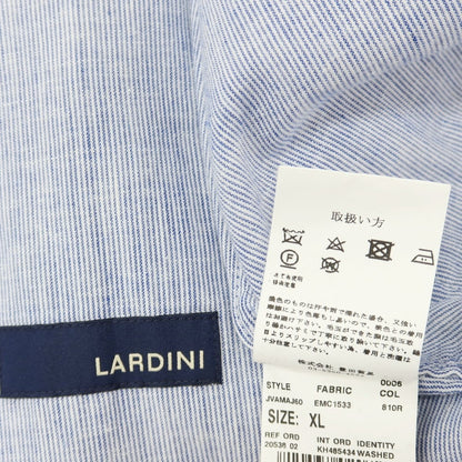 【中古】ラルディーニ LARDINI リネンコットン ストライプ 2B カジュアルジャケット ブルーxホワイト【サイズXL】【 状態ランクD 】【 メンズ 】