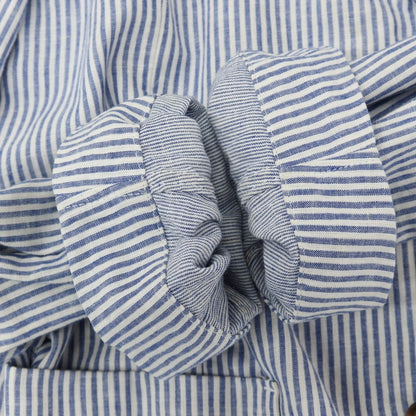 【中古】ラルディーニ LARDINI リネンコットン ストライプ 2B カジュアルジャケット ブルーxホワイト【サイズXL】【 状態ランクD 】【 メンズ 】